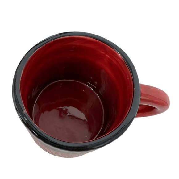 Fitz And Floyd Snack Therapy Snowman Teapot Cup Set Vintage Red Black with Box - Picture 10 of 14